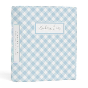 Sweet Blue Gingham Baby Photo Book Mini Binder