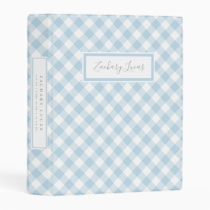 Sweet Blue Gingham Baby Photo Book Mini Binder