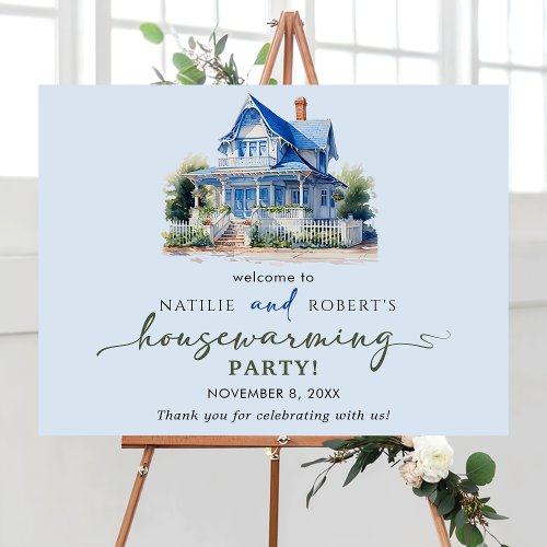 Sweet Blue Home Housewarming Party Welcome Sign