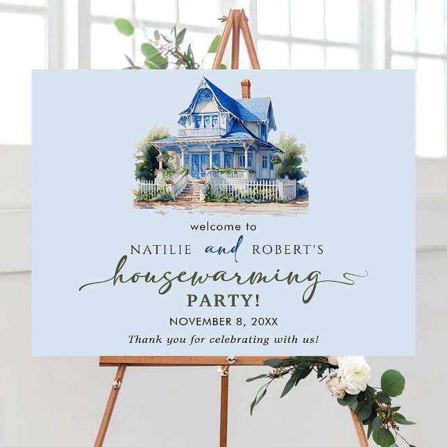 Sweet Blue Home Housewarming Party Welcome Sign (Creator Uploaded)