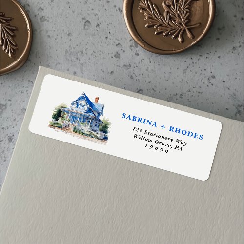 Sweet Blue Housewarming Sage Mint Return Address Label