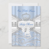 Sweet blue Little Prince Boy Baby Shower Invitation (Front)