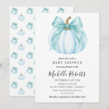 Sweet Blue Little Pumpkin Baby Shower
