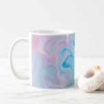Sweet Blue Pink Marbled Liquid Art Mug #1