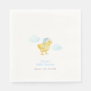 Sweet Blue Sky Cloud Little Chicken Baby Shower Napkins