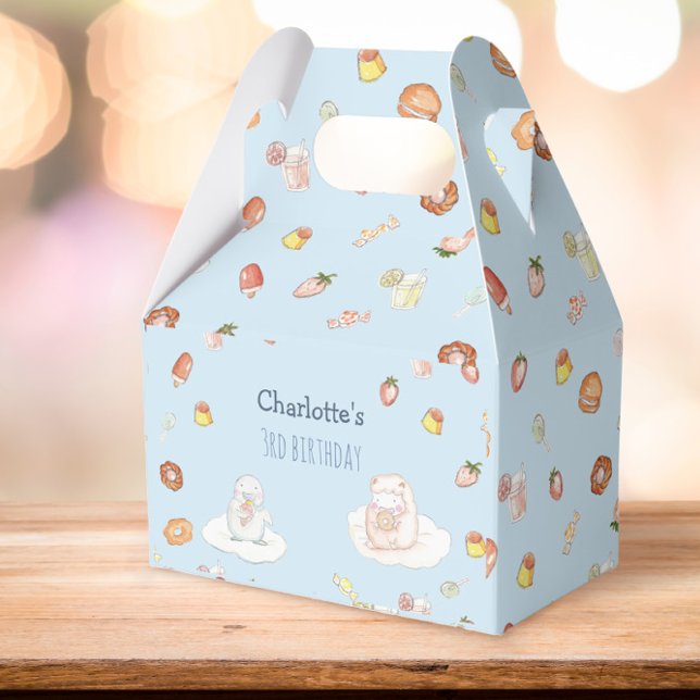 Sweet blue watercolor desserts kids birthday  favor boxes (Creator Uploaded)