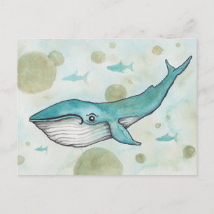 Sweet Blue Whale Postcard