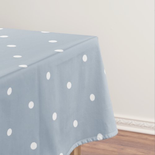 Sweet Blue Whte Polkadots Vintage  Tablecloth
