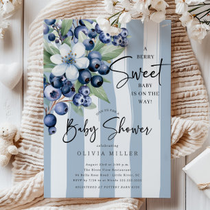 Sweet Blueberries Baby Shower Invitation