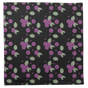 Sweet Blueberries Geometrical Fruit Purple Cloth Napkin