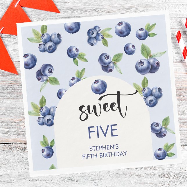 Sweet blueberries healthy fuits kids birthday napkins (Creator Uploaded)