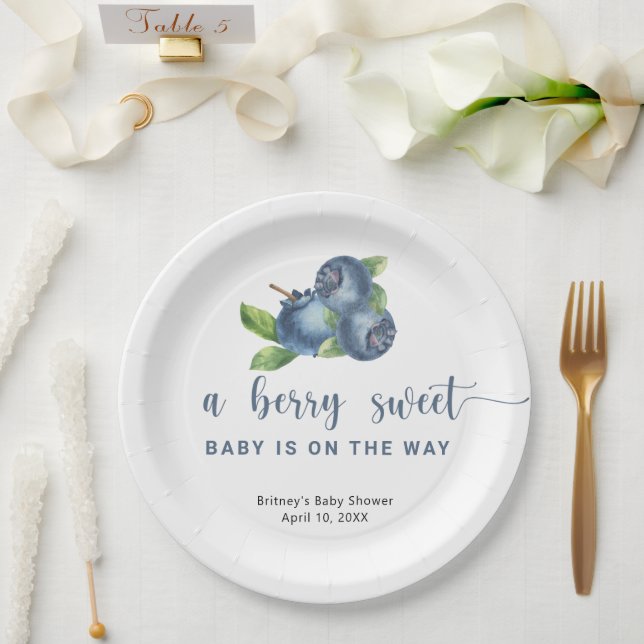 Sweet blueberries paper plates (Wedding)