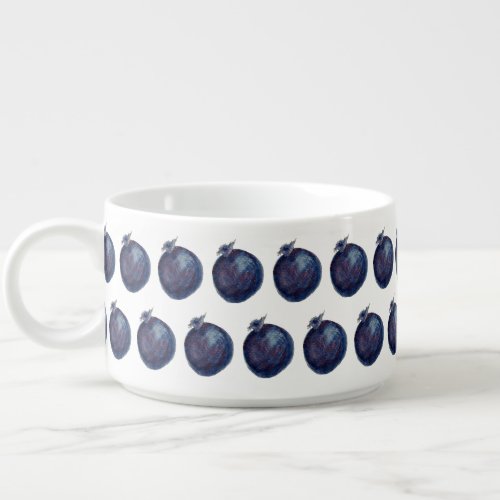 Sweet Blueberries Watercolor Hand_painted Bowl