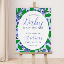 Sweet Blueberry Blue Baby Shower Welcome