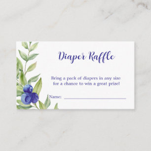 Sweet Blueberry Diaper Raffle Baby Shower  Enclosure Card