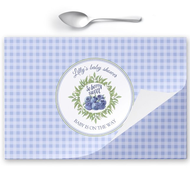 Sweet Blueberry Plaid Blue Tearaway Paper Placemat (Sweet Blueberry Plaid Blue Tearaway Paper Placemat)