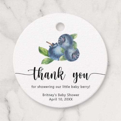 Sweet blueberry _ thank you favor tags