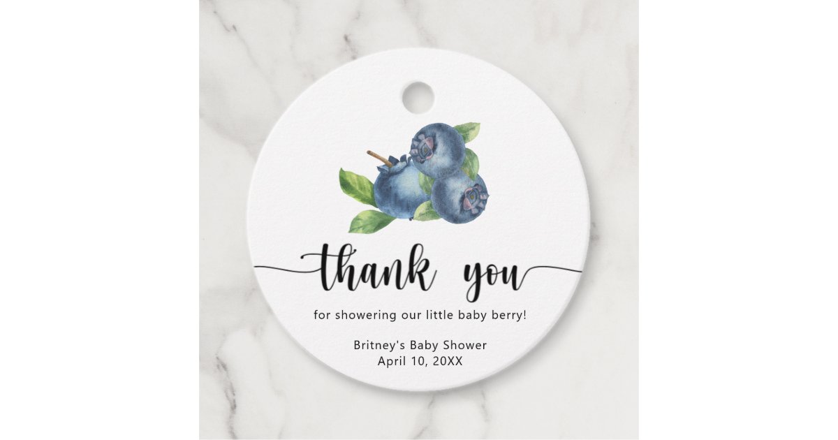 Sweet blueberry - thank you favor tags