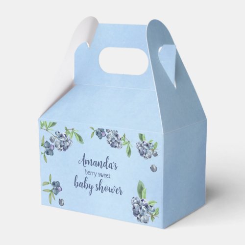 Sweet Blueberry Watercolor Baby Shower Favor Boxes