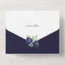 Sweet Blueberry Watercolor Hand-painted All In One Invitation