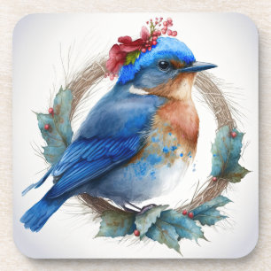 Sweet Bluebird Winter Holidays/Christmas Coasters