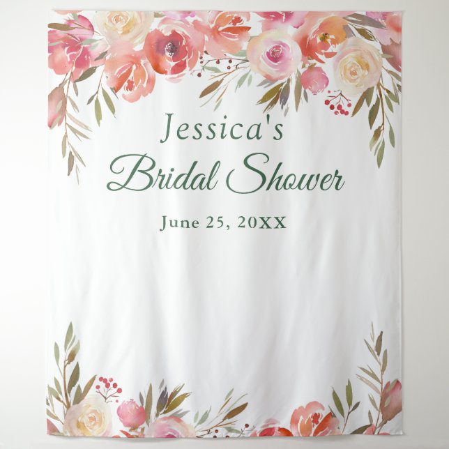 Sweet Blush Bridal Shower Photo Booth Backdrop (Front)