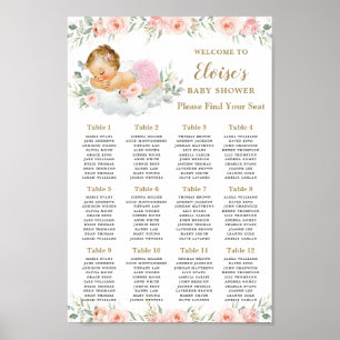 Sweet Blush Floral Baby Girl Shower Seating Chart