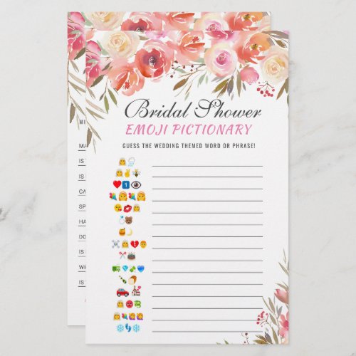 Sweet Blush Floral Double_Sided Bridal Shower Game