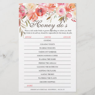 Sweet Blush Floral Double-Sided Bridal Shower Game