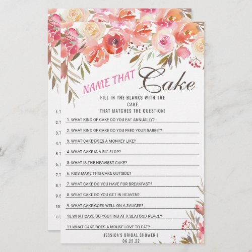 Sweet Blush Floral Double_Sided Bridal Shower Game