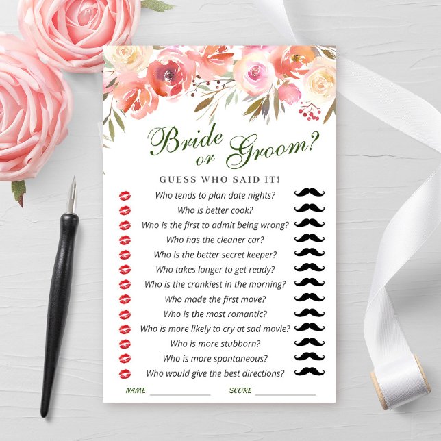 Sweet Blush Floral Watercolor Bridal Shower Game (Creator Uploaded)