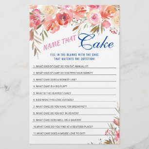 Sweet Blush Floral Watercolor Bridal Shower Game