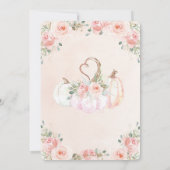 Sweet Blush Pink Floral Pumpkins Baby Shower Invitation (Back)