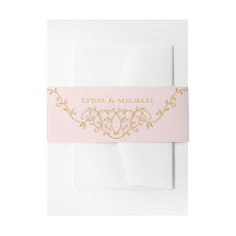 Sweet Blush Pink Ornate French Monogram