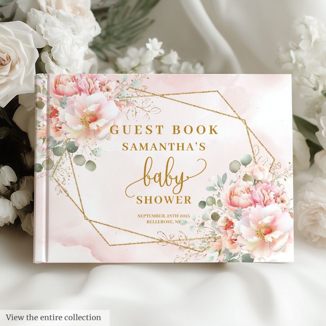 Sweet blush pink sage baby shower guest book (Sweet blush pink sage baby shower guest book)