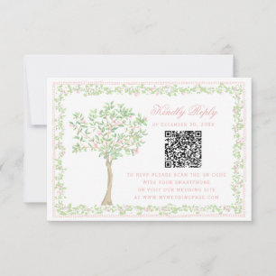 Sweet Blush Tree Floral with Frame RSVP QR Code