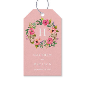 Sweet Bohemian Wreath in Pink | Wedding Gift Tags