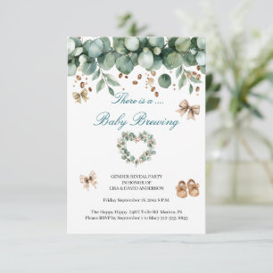 Sweet Boho Baby Reveal – Neutral Sage and Brown  Invitation