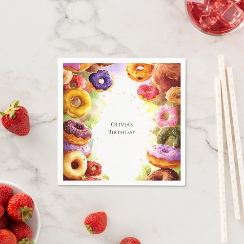 Sweet Boho Donut Birthday Napkins