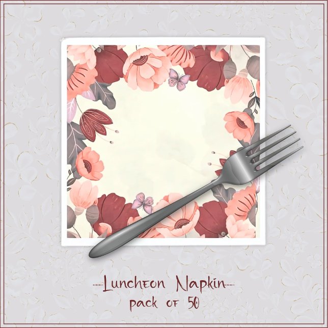 Sweet boho folk art butterfly floral napkins (Creator Uploaded)