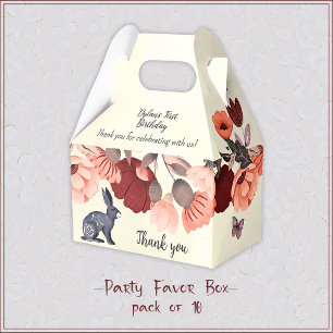 Sweet boho folk art rabbit butterfly floral Hygge Favor Boxes