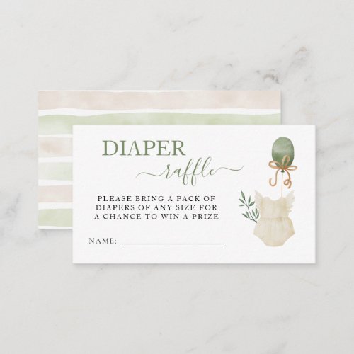 Sweet Boho Neutral Girl Baby Shower Diaper Raffle Enclosure Card