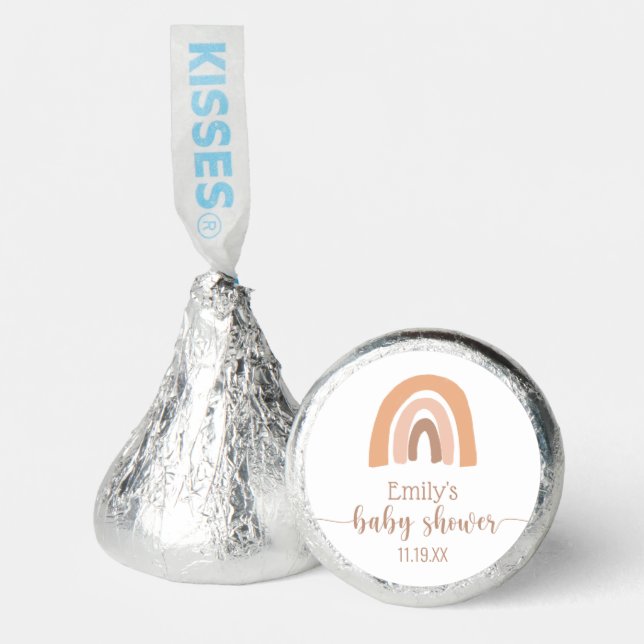 Sweet Boho Rainbow Pink Brown Thank You Hershey®'s Kisses® (Front)