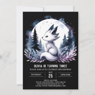 Sweet Boho Wolf Birthday Invitation