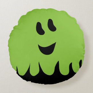 Sweet Boo Ghost Pillow-Green Round Pillow