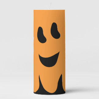 Sweet Boo Orange Ghost Pillar Candle