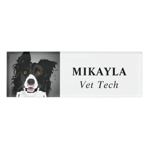 Sweet Border Collie Name Tag