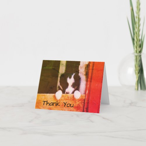 Sweet Border Collie Puppy Dog Art Thank You Card