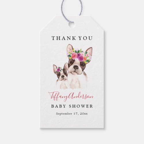 Sweet Boston Mom And Baby Floral Baby Shower Tags