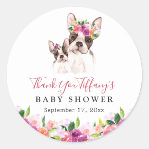 Sweet Boston Mom And Baby Thank You Baby Shower Classic Round Sticker